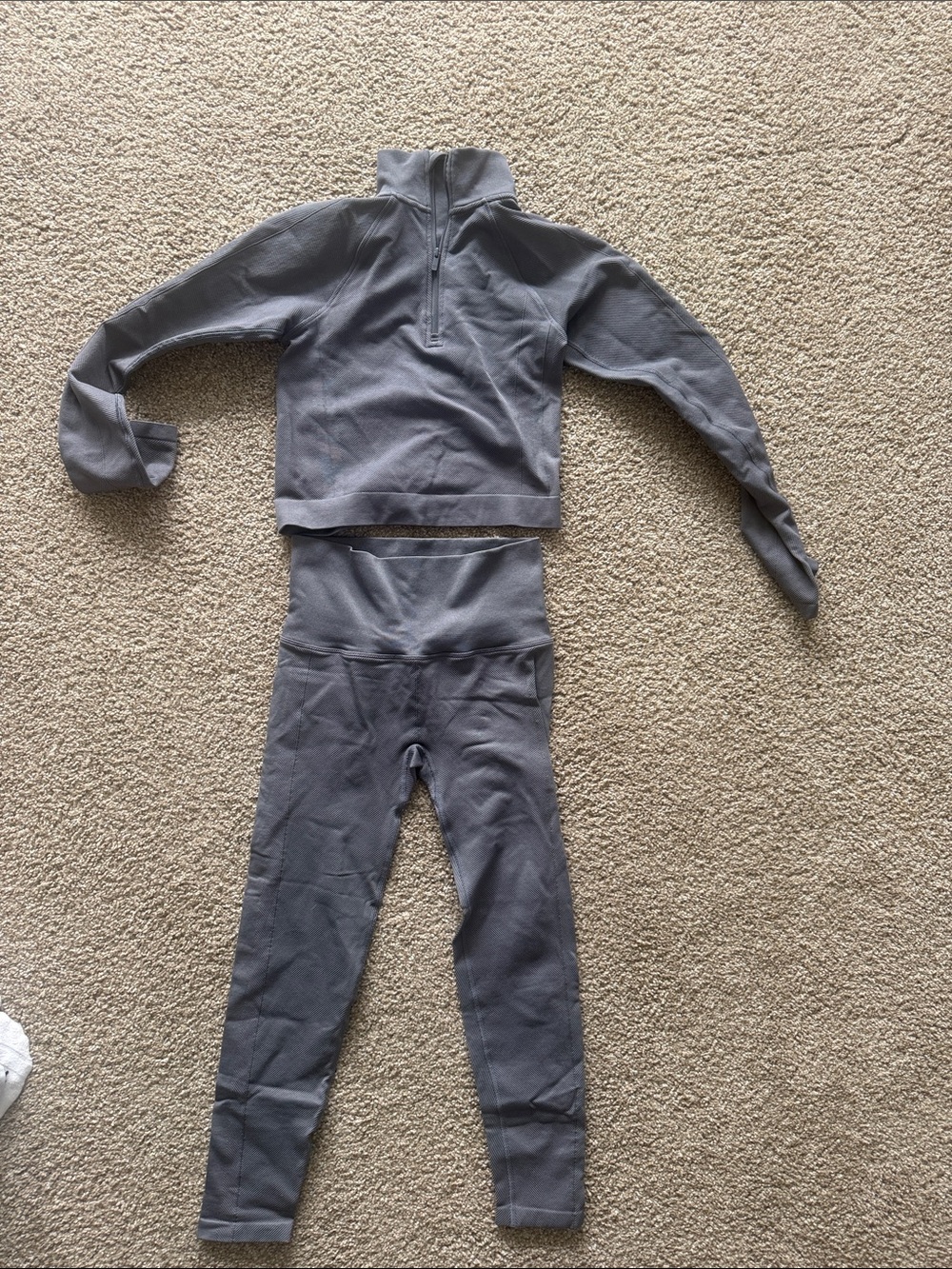 Target Gray Zip-Up Cropped Pullover and High-Waist Leggings Set